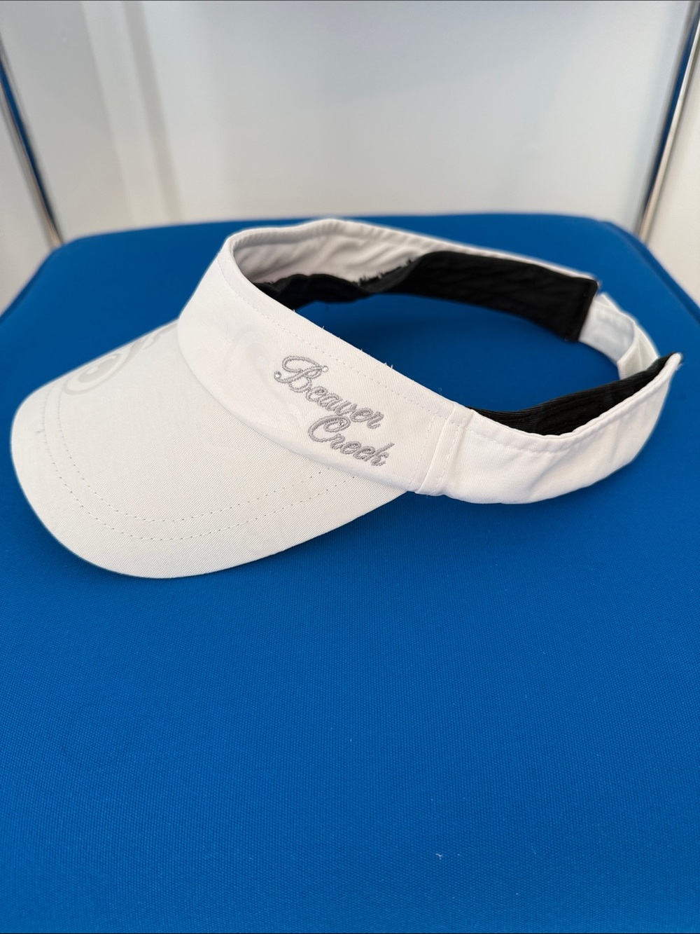 White Embroidered Visor - Women's Sun Hat